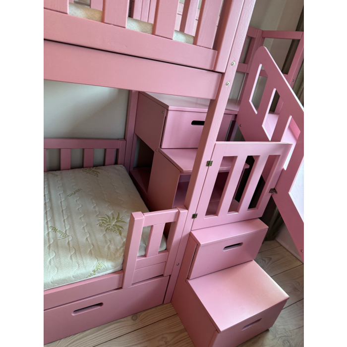 hoogslaper 80x160 met trap en glijbaan